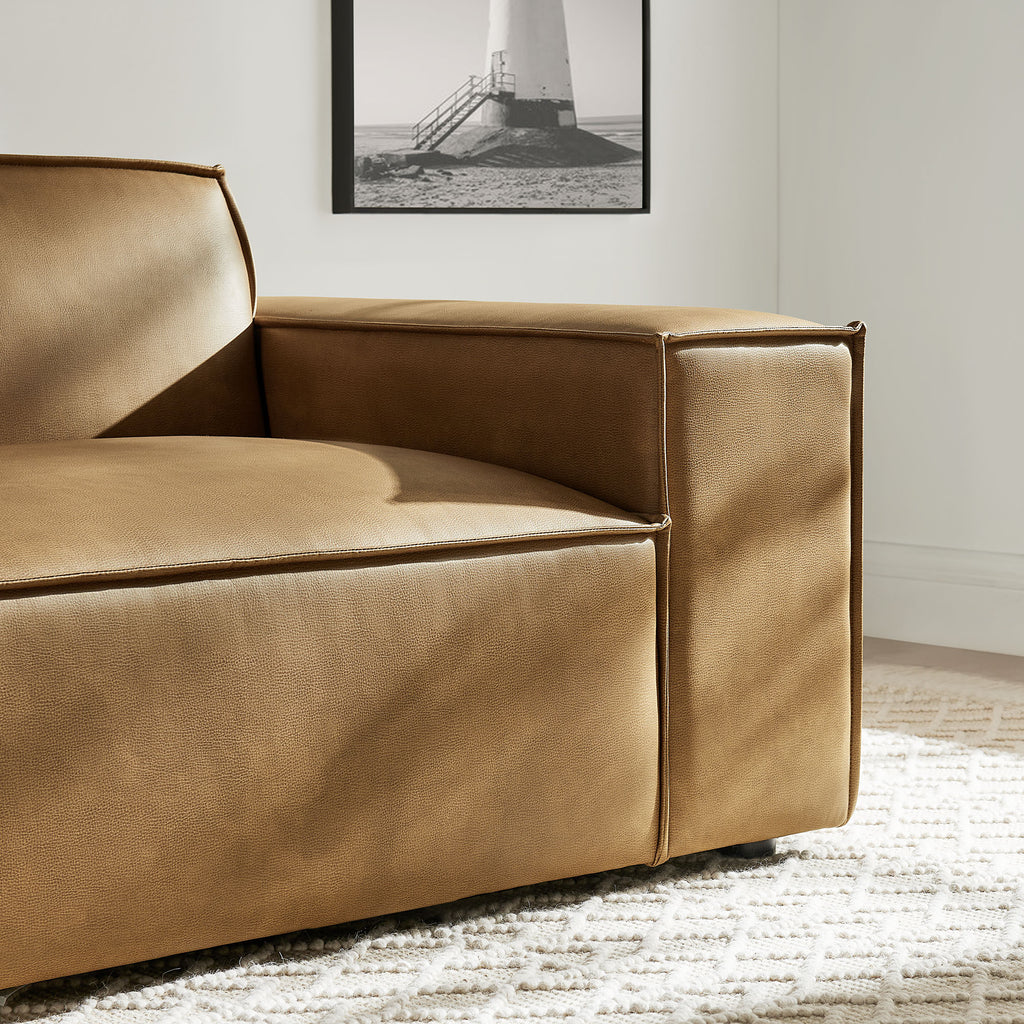 Restore Vegan Leather Right-Facing Modular Lounge Chair - Toast