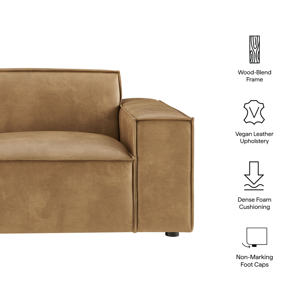 Restore Vegan Leather Right-Facing Modular Lounge Chair - Toast