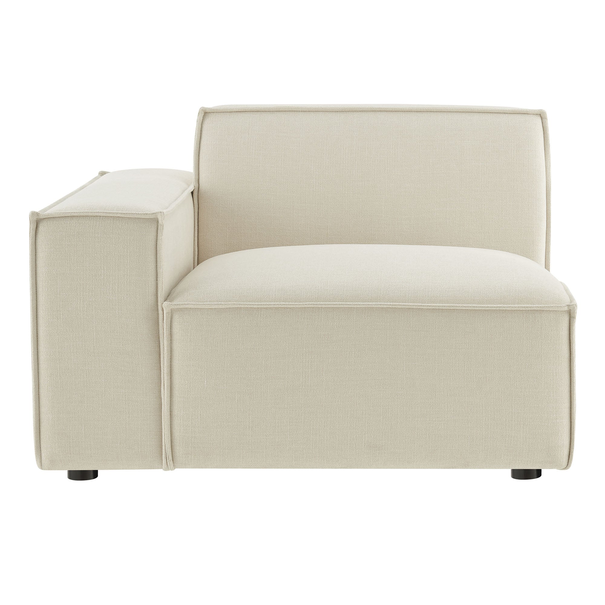 Restore Performance Fabric Upholstered Left-Facing Modular Lounge Chair - Ecru