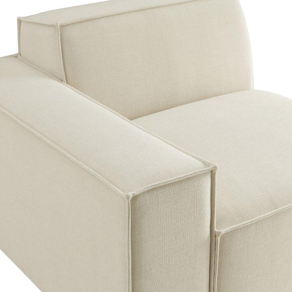 Restore Performance Fabric Upholstered Left-Facing Modular Lounge Chair - Ecru