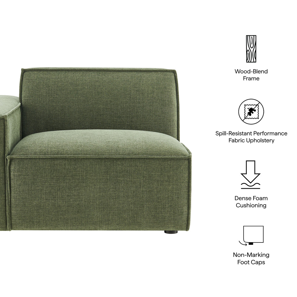 Restore Performance Fabric Upholstered Left-Facing Modular Lounge Chair - Foliage