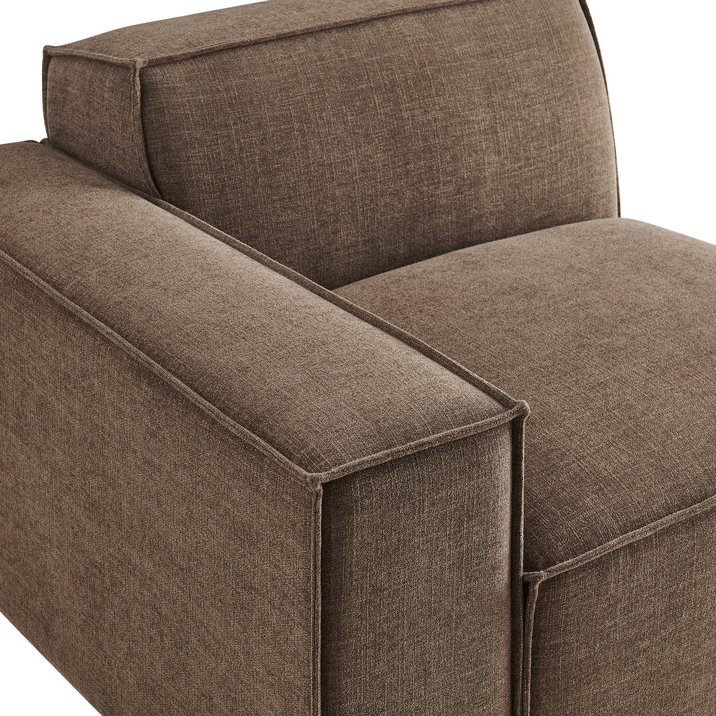 Restore Performance Fabric Upholstered Left-Facing Modular Lounge Chair - Mocha