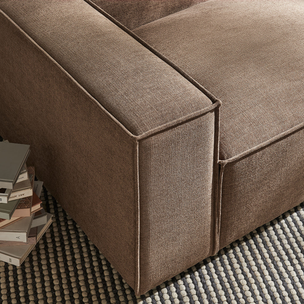 Restore Performance Fabric Upholstered Left-Facing Modular Lounge Chair - Mocha