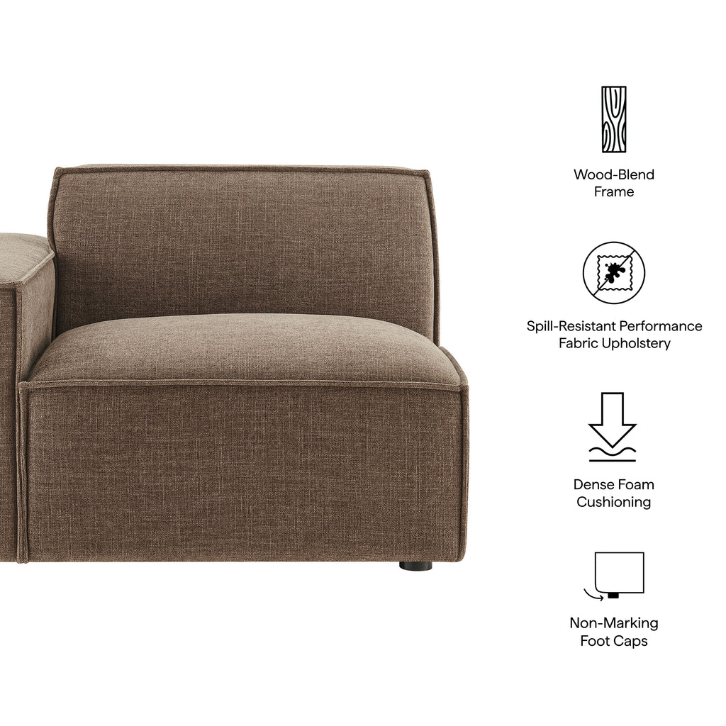 Restore Performance Fabric Upholstered Left-Facing Modular Lounge Chair - Mocha
