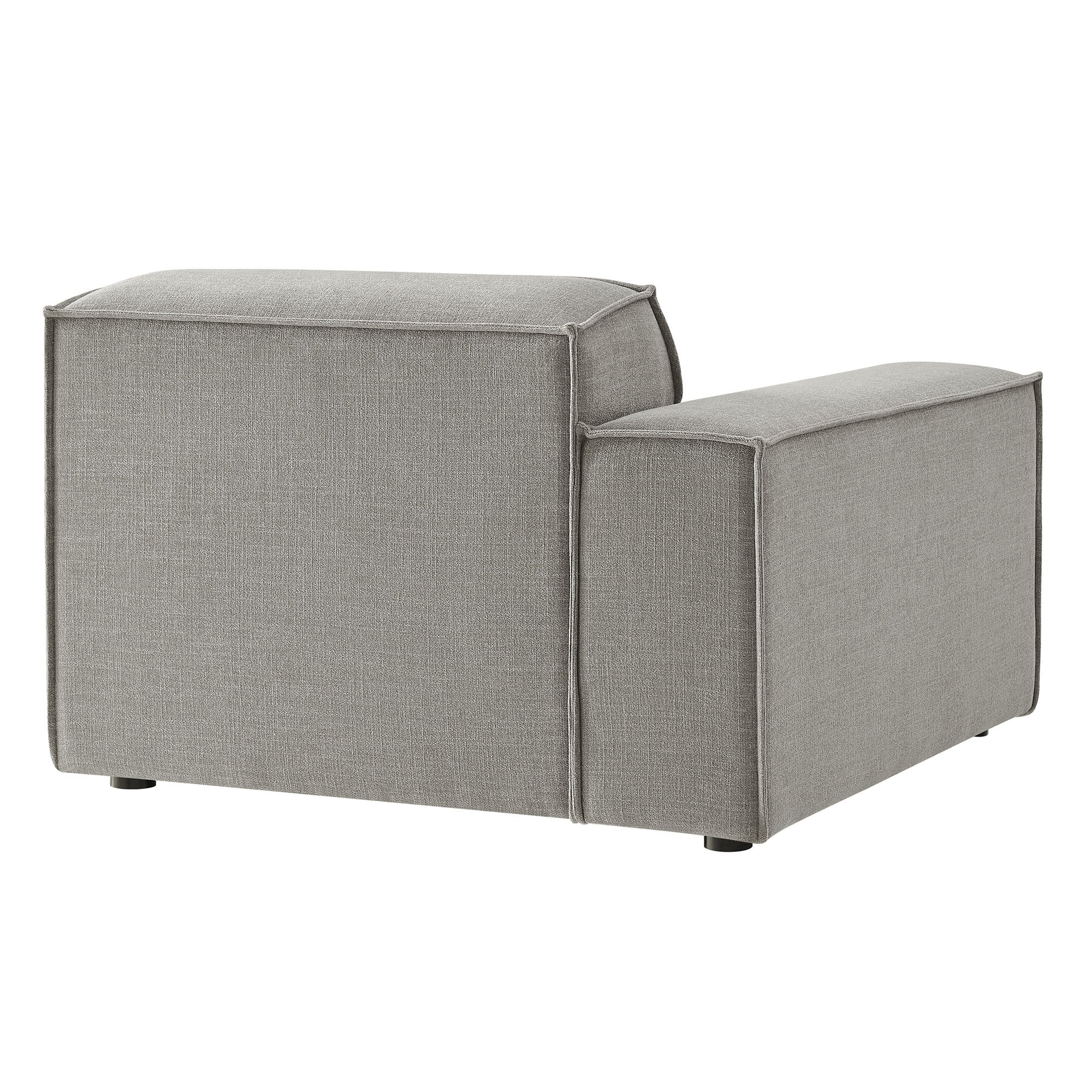 Restore Performance Fabric Upholstered Left-Facing Modular Lounge Chair - Pewter