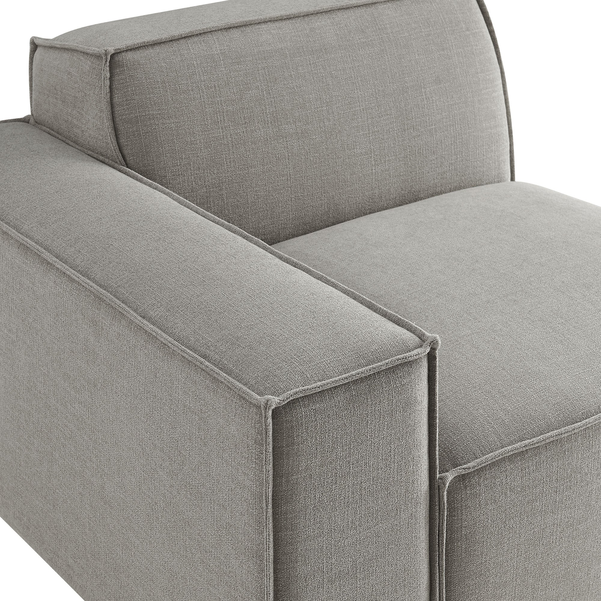 Restore Performance Fabric Upholstered Left-Facing Modular Lounge Chair - Pewter