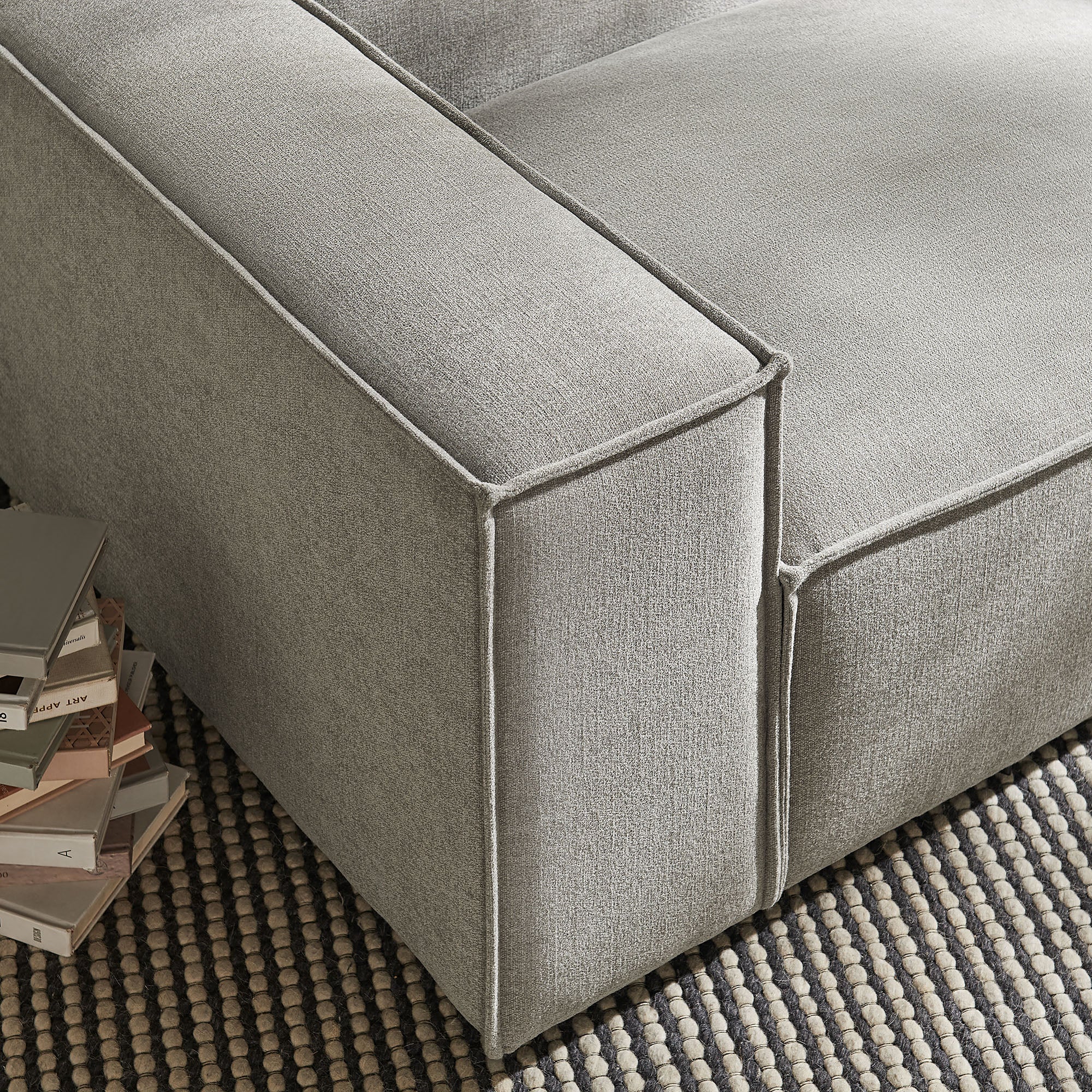 Restore Performance Fabric Upholstered Left-Facing Modular Lounge Chair - Pewter