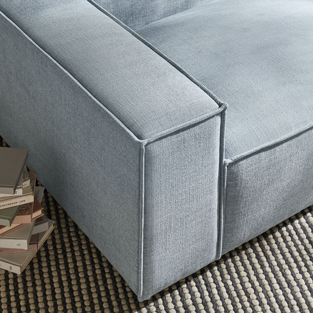 Restore Performance Fabric Upholstered Left-Facing Modular Lounge Chair - Sky