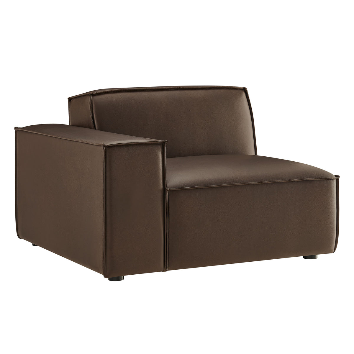 Restore Vegan Leather Left-Facing Modular Lounge Chair - Espresso