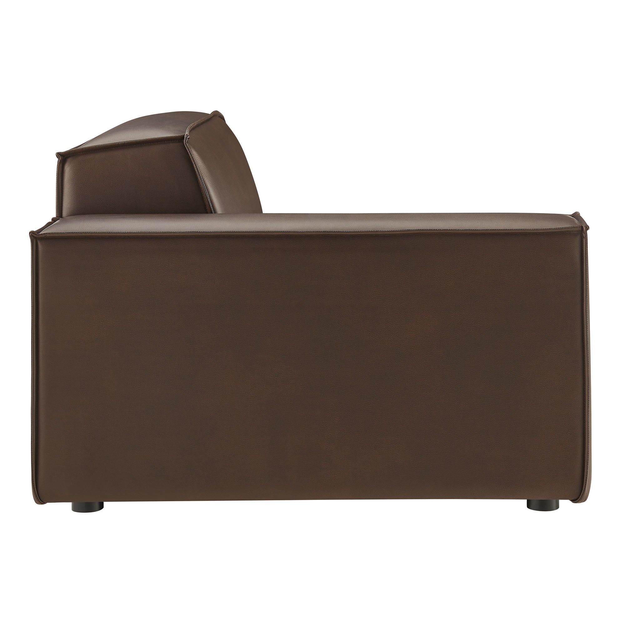 Restore Vegan Leather Left-Facing Modular Lounge Chair - Espresso
