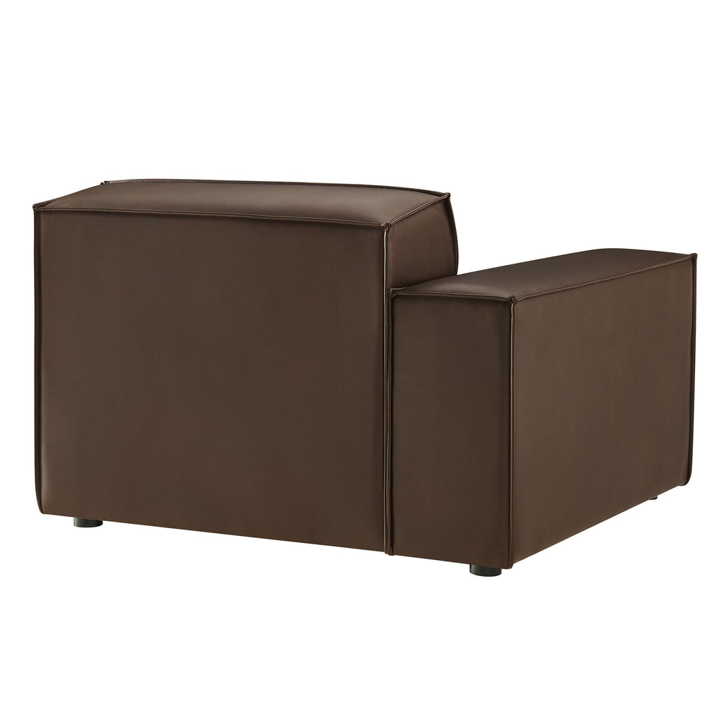 Restore Vegan Leather Left-Facing Modular Lounge Chair - Espresso