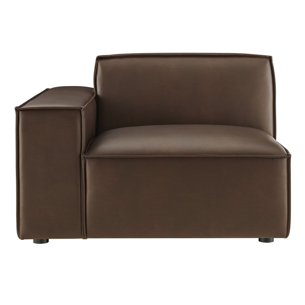 Restore Vegan Leather Left-Facing Modular Lounge Chair - Espresso