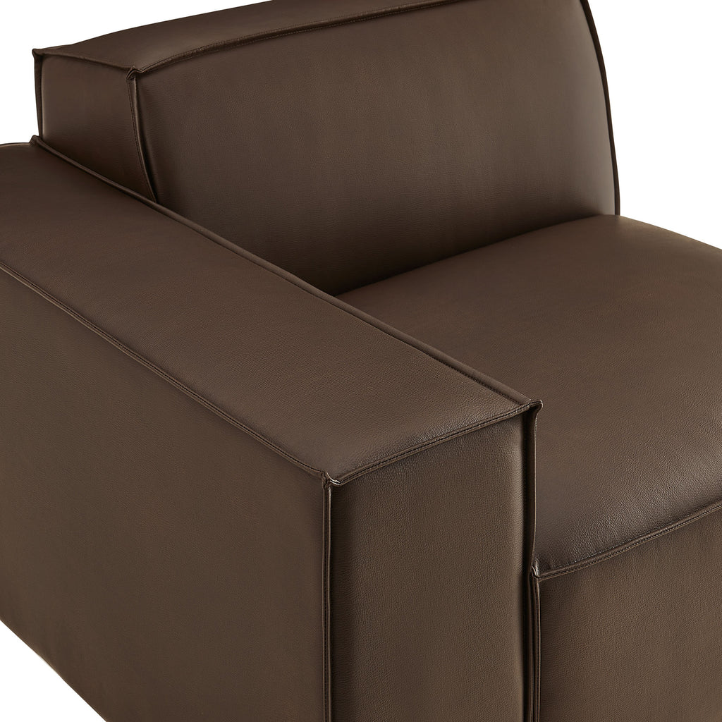 Restore Vegan Leather Left-Facing Modular Lounge Chair - Espresso