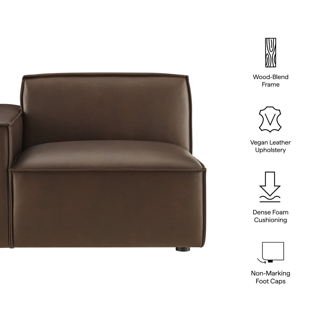 Restore Vegan Leather Left-Facing Modular Lounge Chair - Espresso