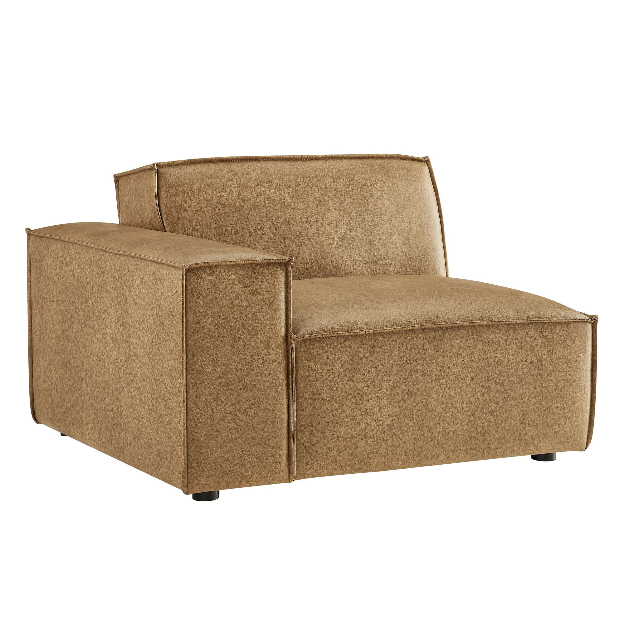 Restore Vegan Leather Left-Facing Modular Lounge Chair - Toast