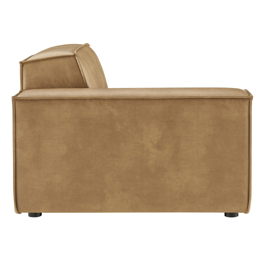 Restore Vegan Leather Left-Facing Modular Lounge Chair - Toast