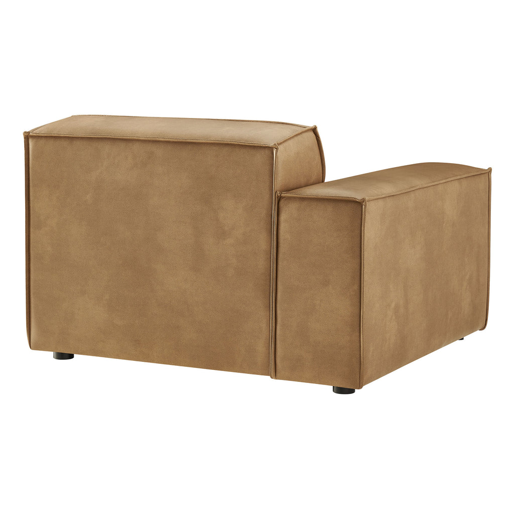 Restore Vegan Leather Left-Facing Modular Lounge Chair - Toast