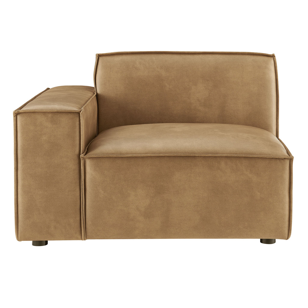 Restore Vegan Leather Left-Facing Modular Lounge Chair - Toast