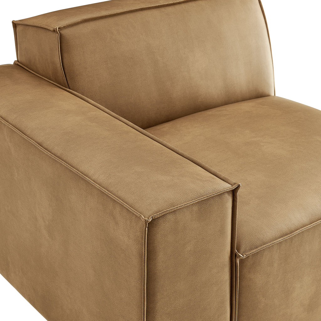 Restore Vegan Leather Left-Facing Modular Lounge Chair - Toast