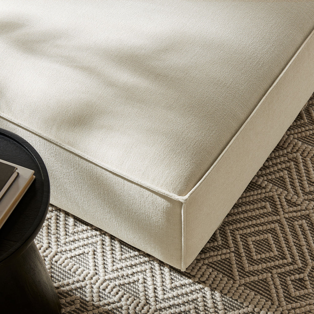 Restore Performance Fabric Upholstered Modular Ottoman - Ecru