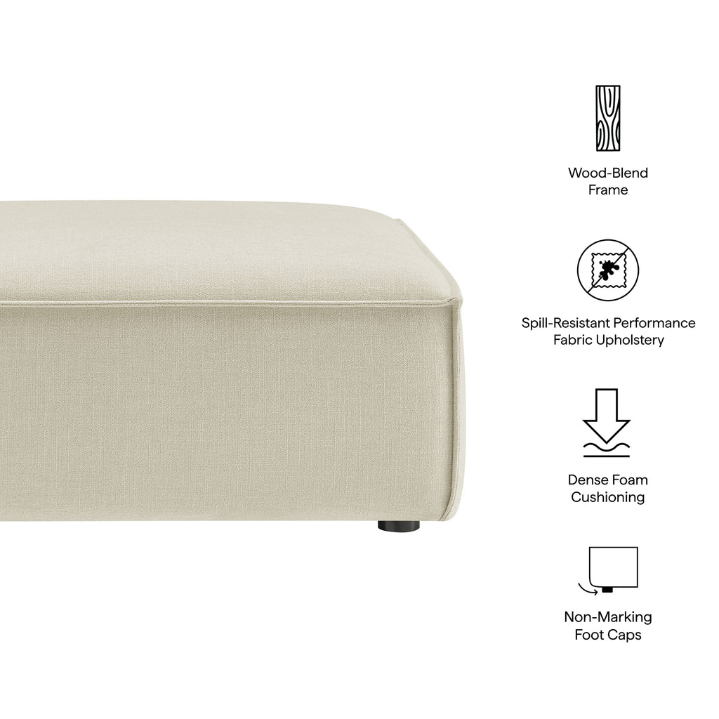 Restore Performance Fabric Upholstered Modular Ottoman - Ecru