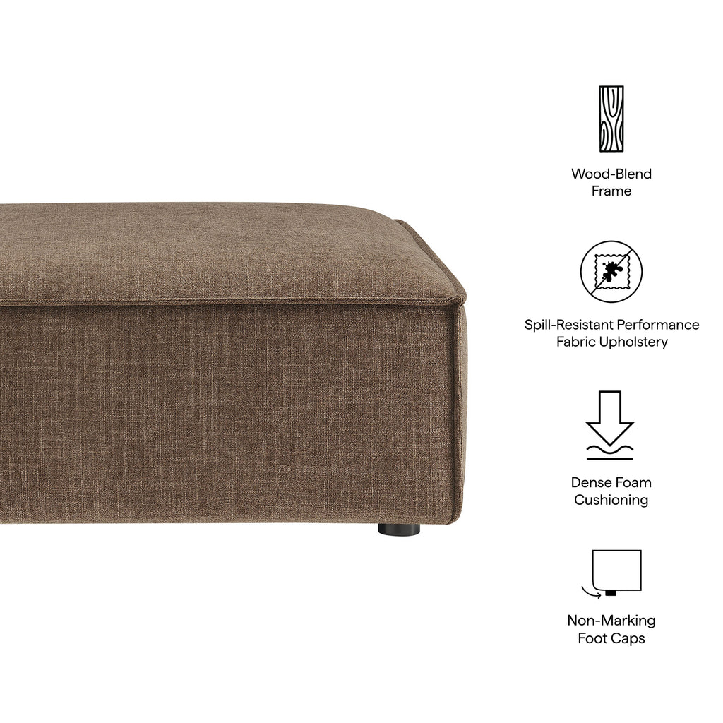 Restore Performance Fabric Upholstered Modular Ottoman - Mocha