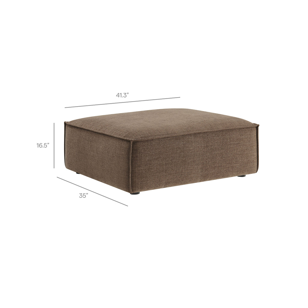 Restore Performance Fabric Upholstered Modular Ottoman - Mocha