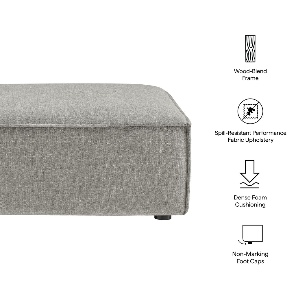Restore Performance Fabric Upholstered Modular Ottoman - Pewter
