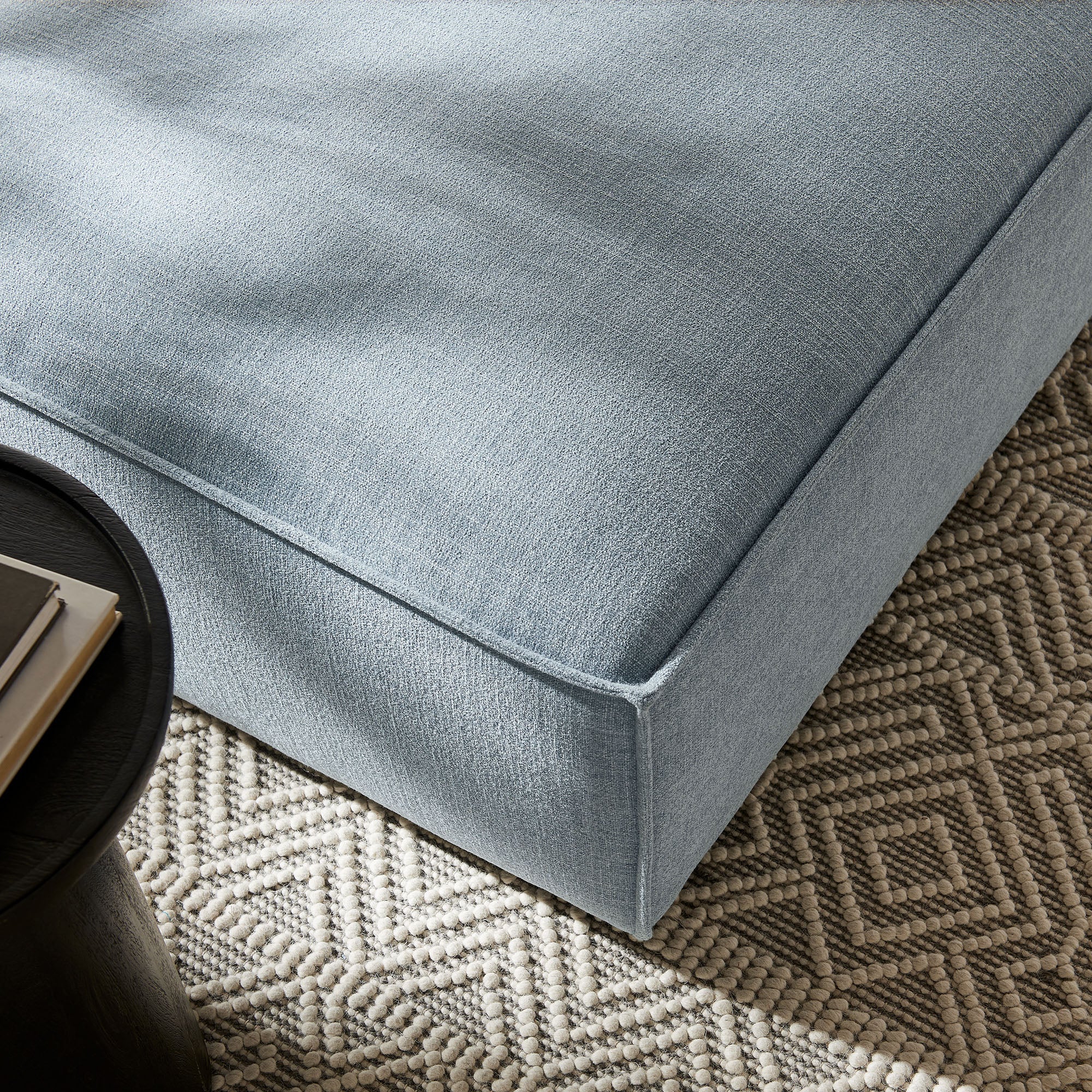 Restore Performance Fabric Upholstered Modular Ottoman - Sky