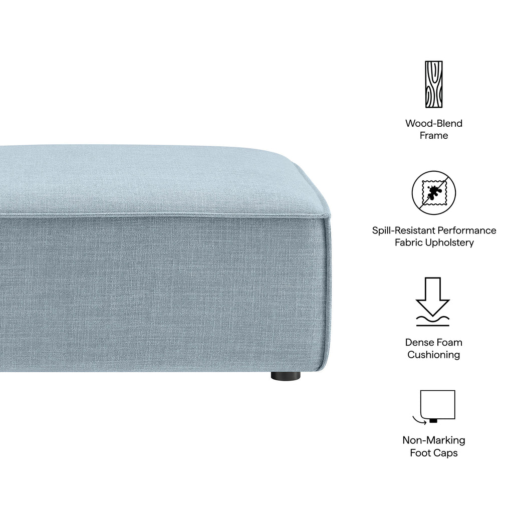 Restore Performance Fabric Upholstered Modular Ottoman - Sky