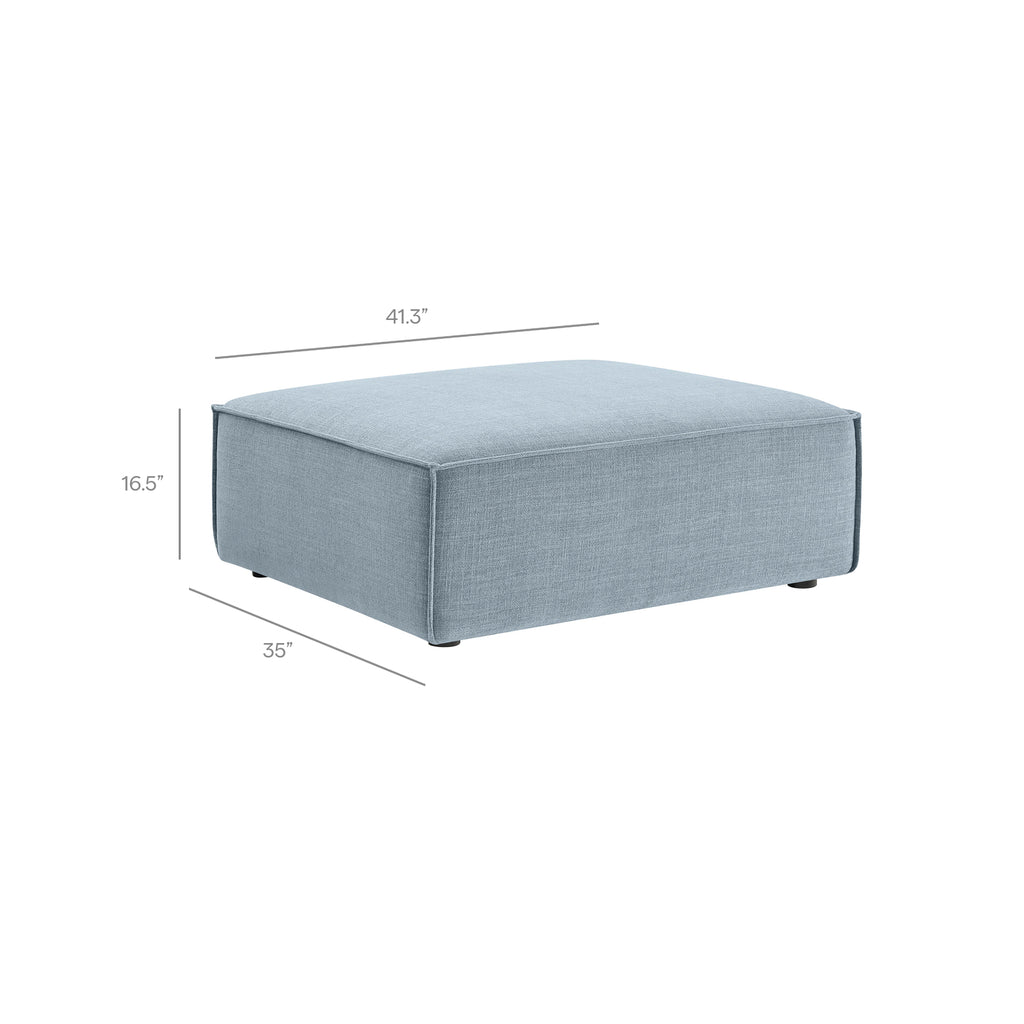 Restore Performance Fabric Upholstered Modular Ottoman - Sky