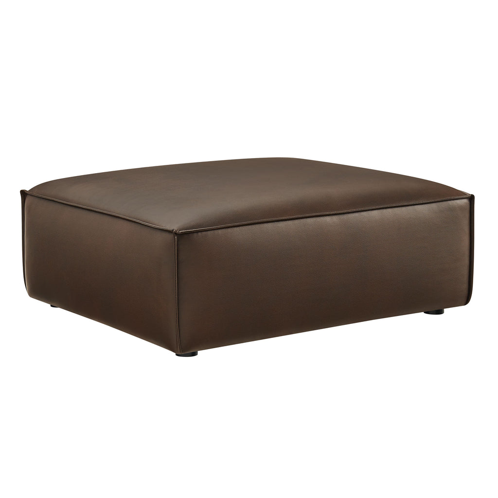 Restore Vegan Leather Modular Ottoman - Espresso