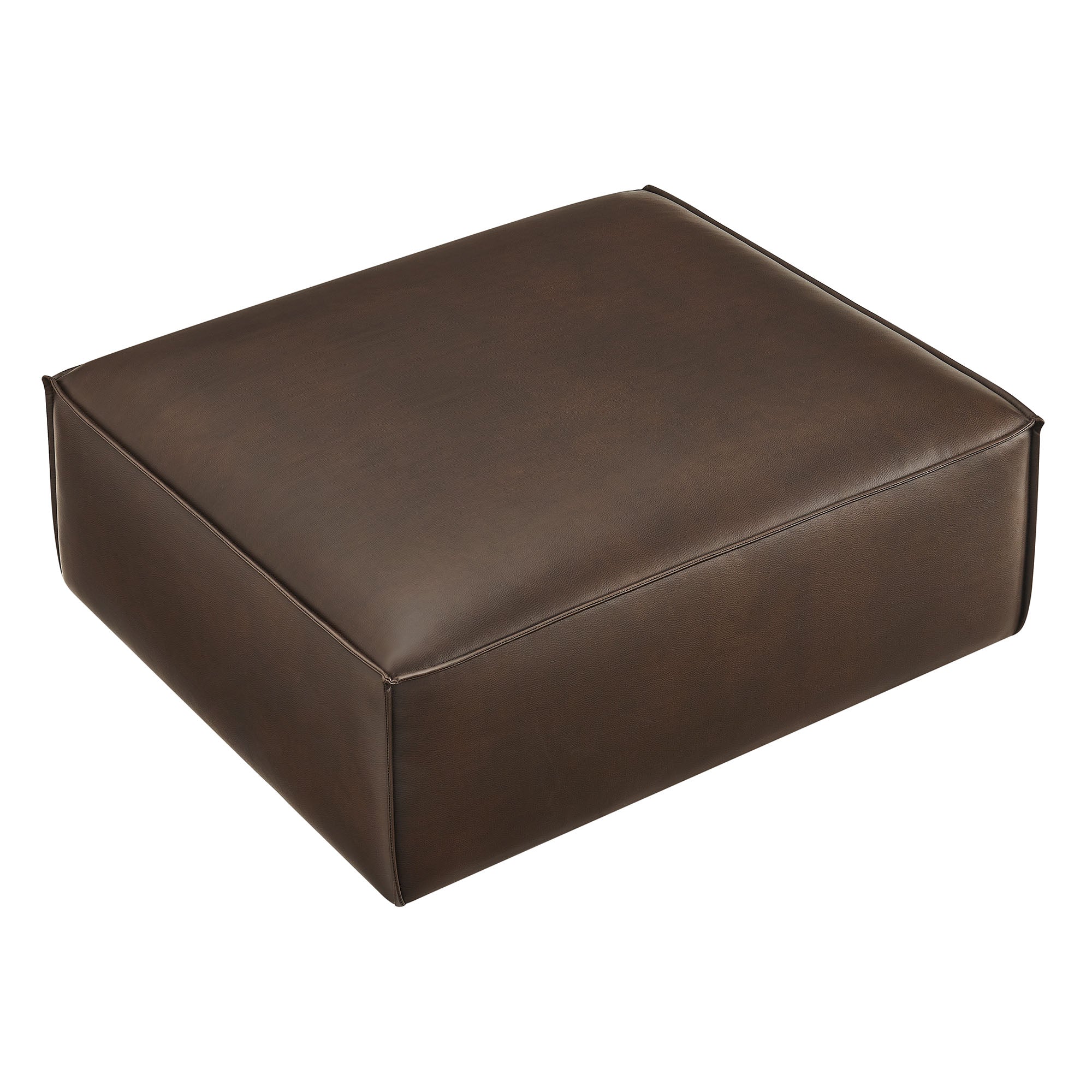 Restore Vegan Leather Modular Ottoman - Espresso