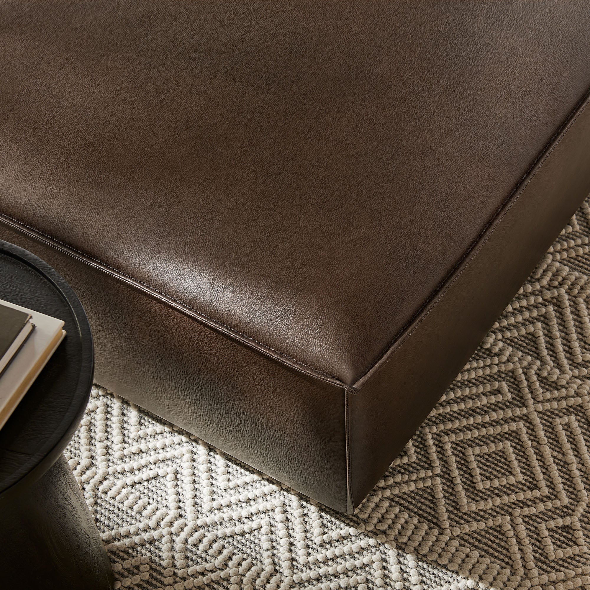 Restore Vegan Leather Modular Ottoman - Espresso