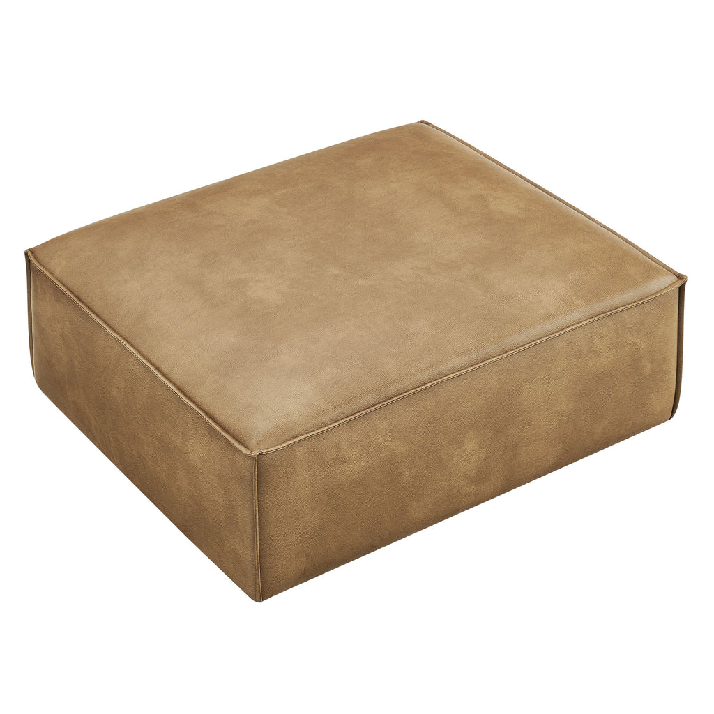 Restore Vegan Leather Modular Ottoman - Toast