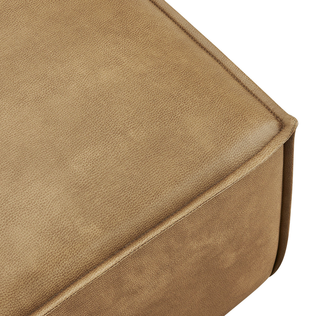 Restore Vegan Leather Modular Ottoman - Toast