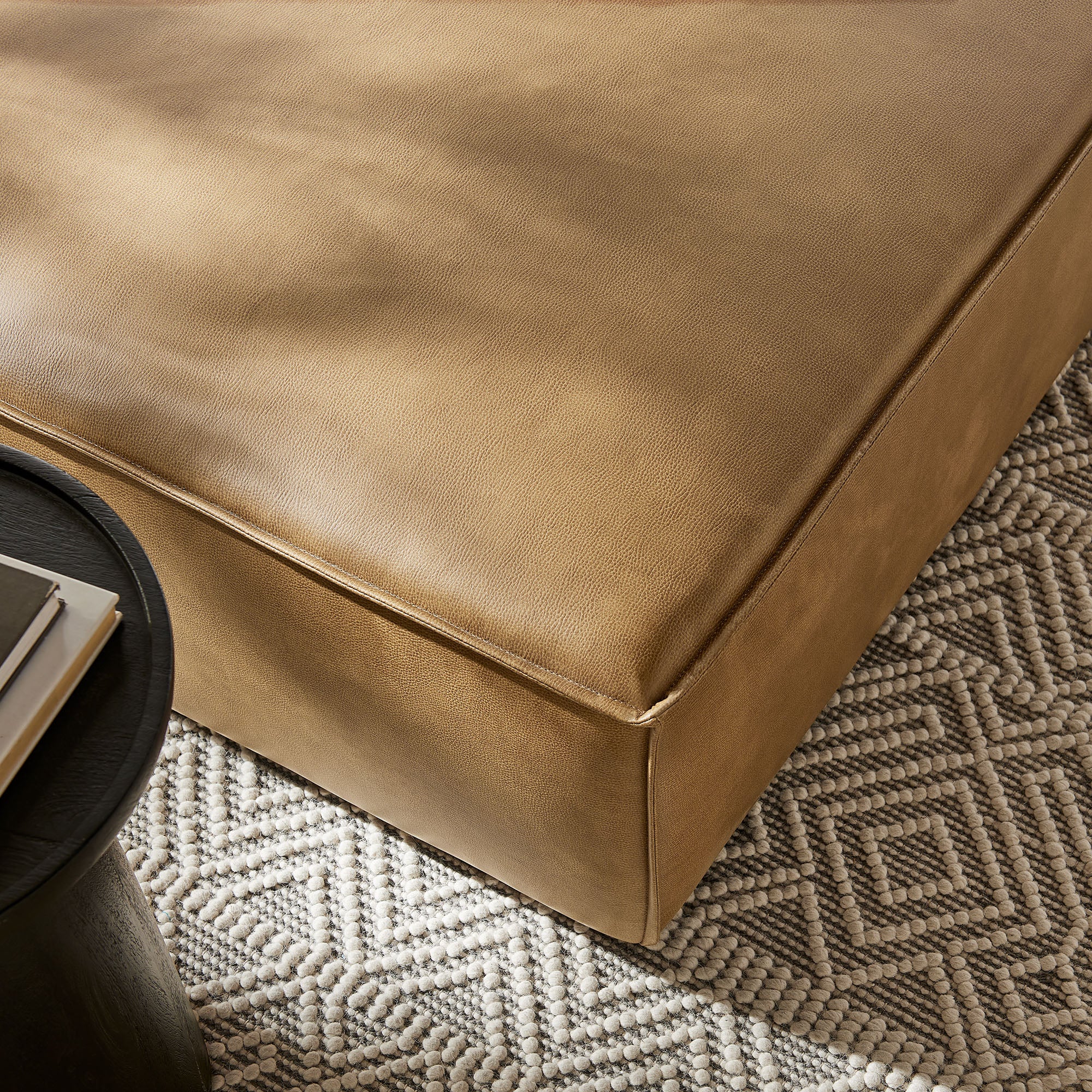 Restore Vegan Leather Modular Ottoman - Toast