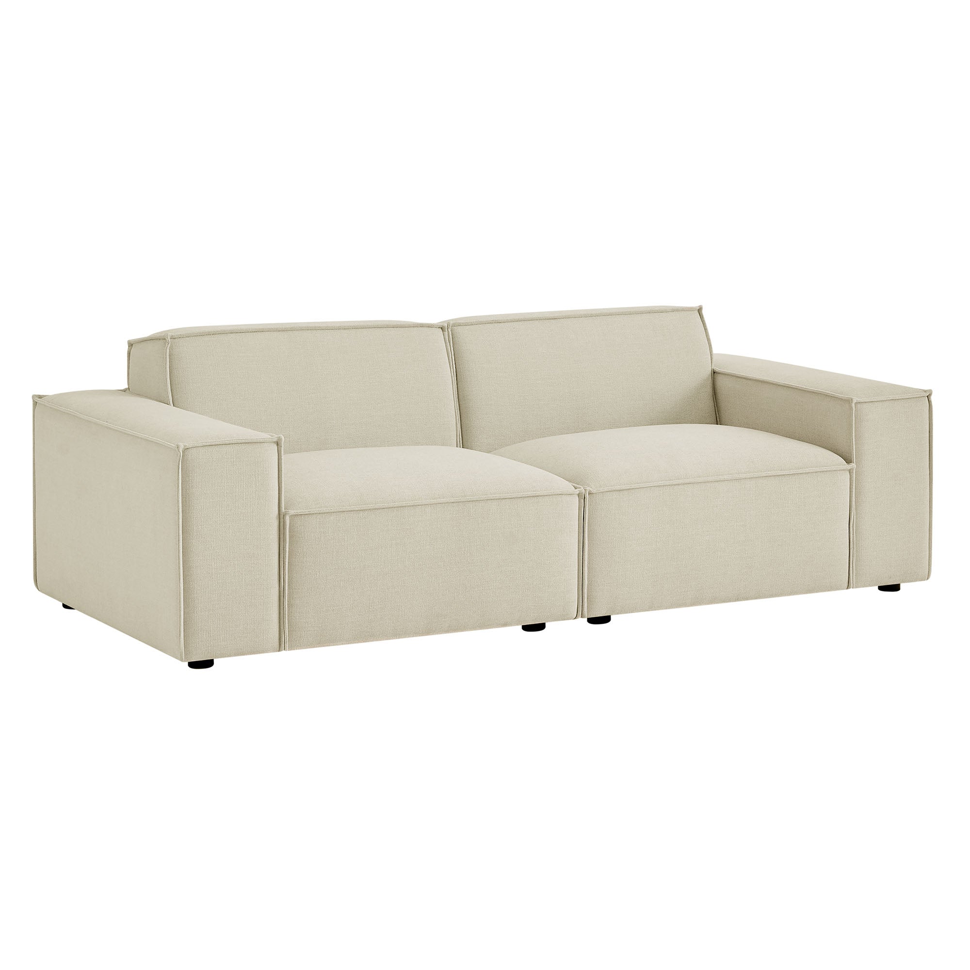 Restore 2-Piece Performance Fabric Upholstered Modular Loveseat - Ecru (Chair, Chair)