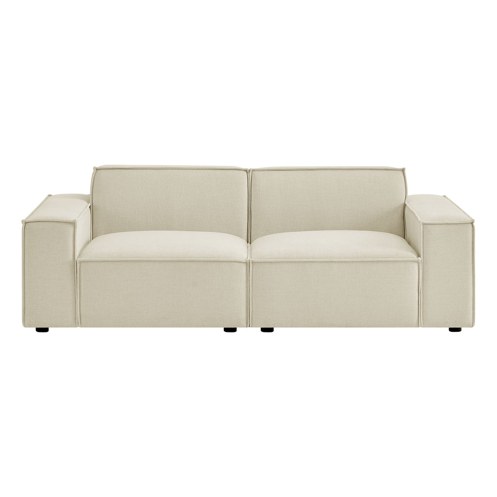 Restore 2-Piece Performance Fabric Upholstered Modular Loveseat - Ecru (Chair, Chair)