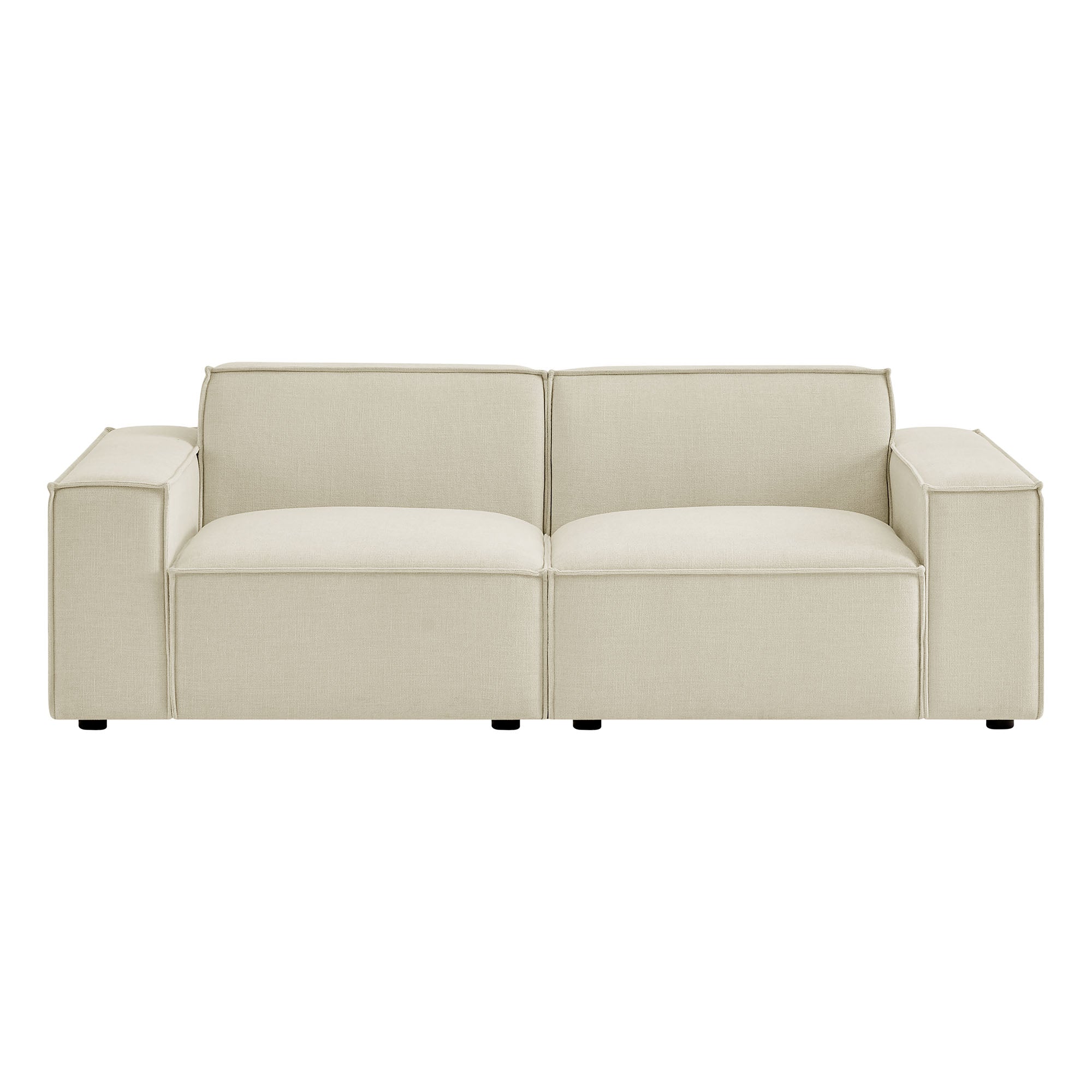Restore 2-Piece Performance Fabric Upholstered Modular Loveseat - Ecru (Chair, Chair)