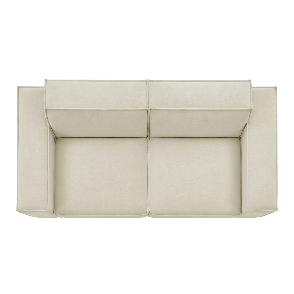 Restore 2-Piece Performance Fabric Upholstered Modular Loveseat - Ecru (Chair, Chair)