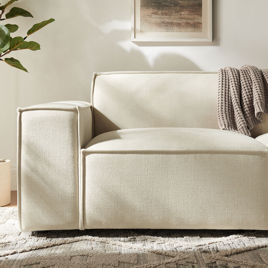 Restore 2-Piece Performance Fabric Upholstered Modular Loveseat - Ecru (Chair, Chair)