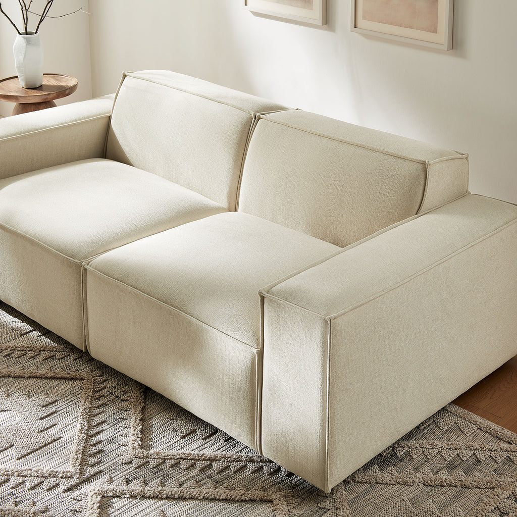 Restore 2-Piece Performance Fabric Upholstered Modular Loveseat - Ecru (Chair, Chair)