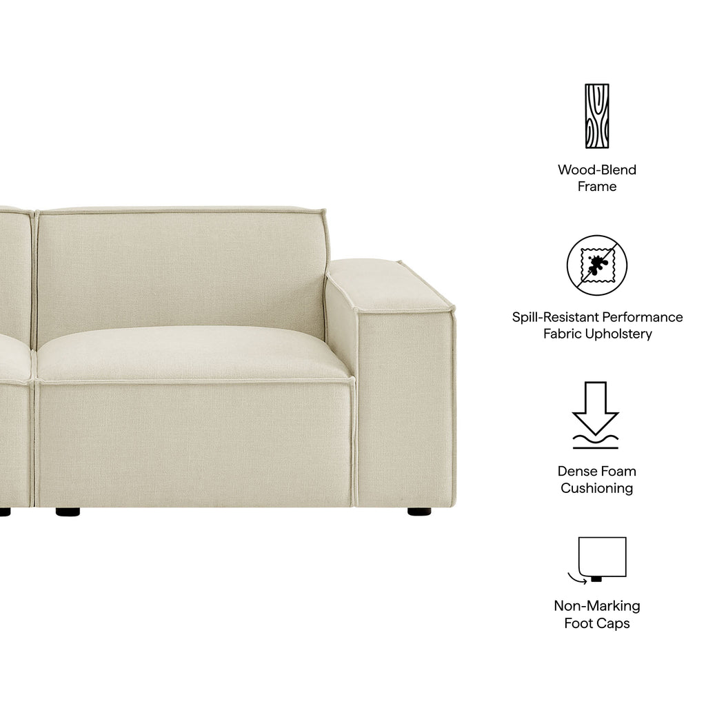 Restore 2-Piece Performance Fabric Upholstered Modular Loveseat - Ecru (Chair, Chair)