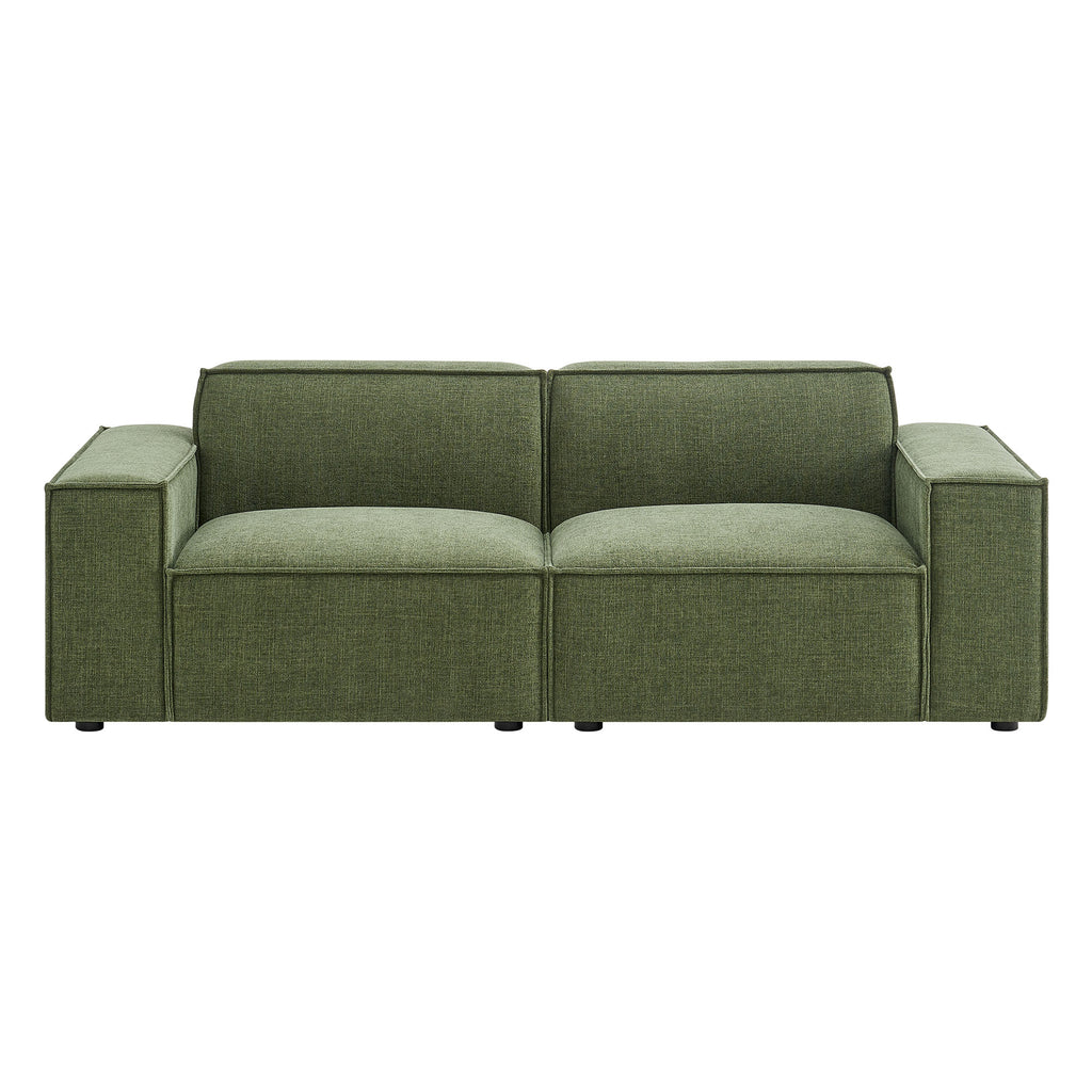 Restore 2-Piece Performance Fabric Upholstered Modular Loveseat - Foliage (Chair, Chair)