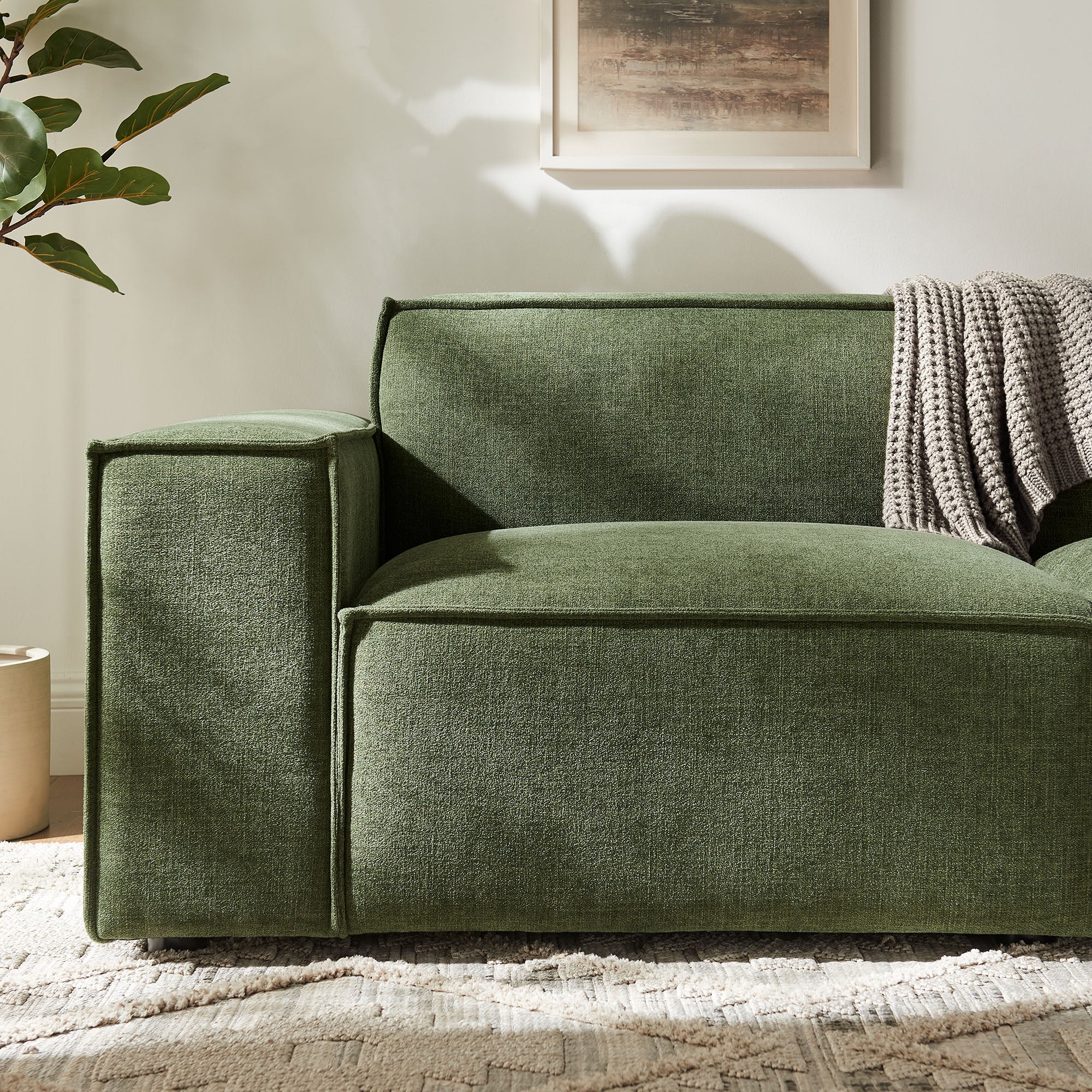 Restore 2-Piece Performance Fabric Upholstered Modular Loveseat - Foliage (Chair, Chair)