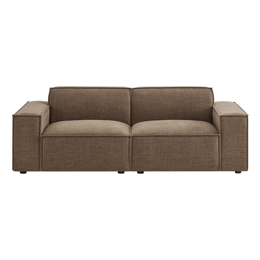 Restore 2-Piece Performance Fabric Upholstered Modular Loveseat - Mocha (Chair, Chair)