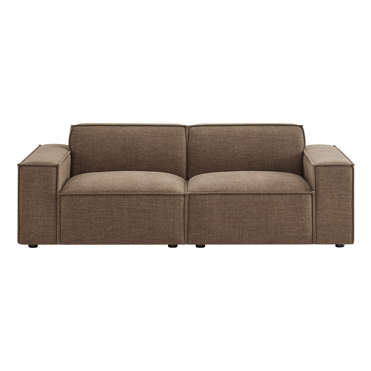 Restore 2-Piece Performance Fabric Upholstered Modular Loveseat - Mocha (Chair, Chair)