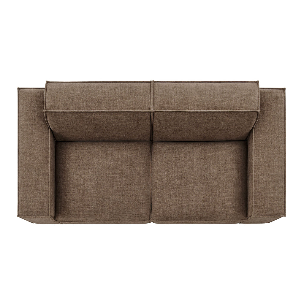 Restore 2-Piece Performance Fabric Upholstered Modular Loveseat - Mocha (Chair, Chair)