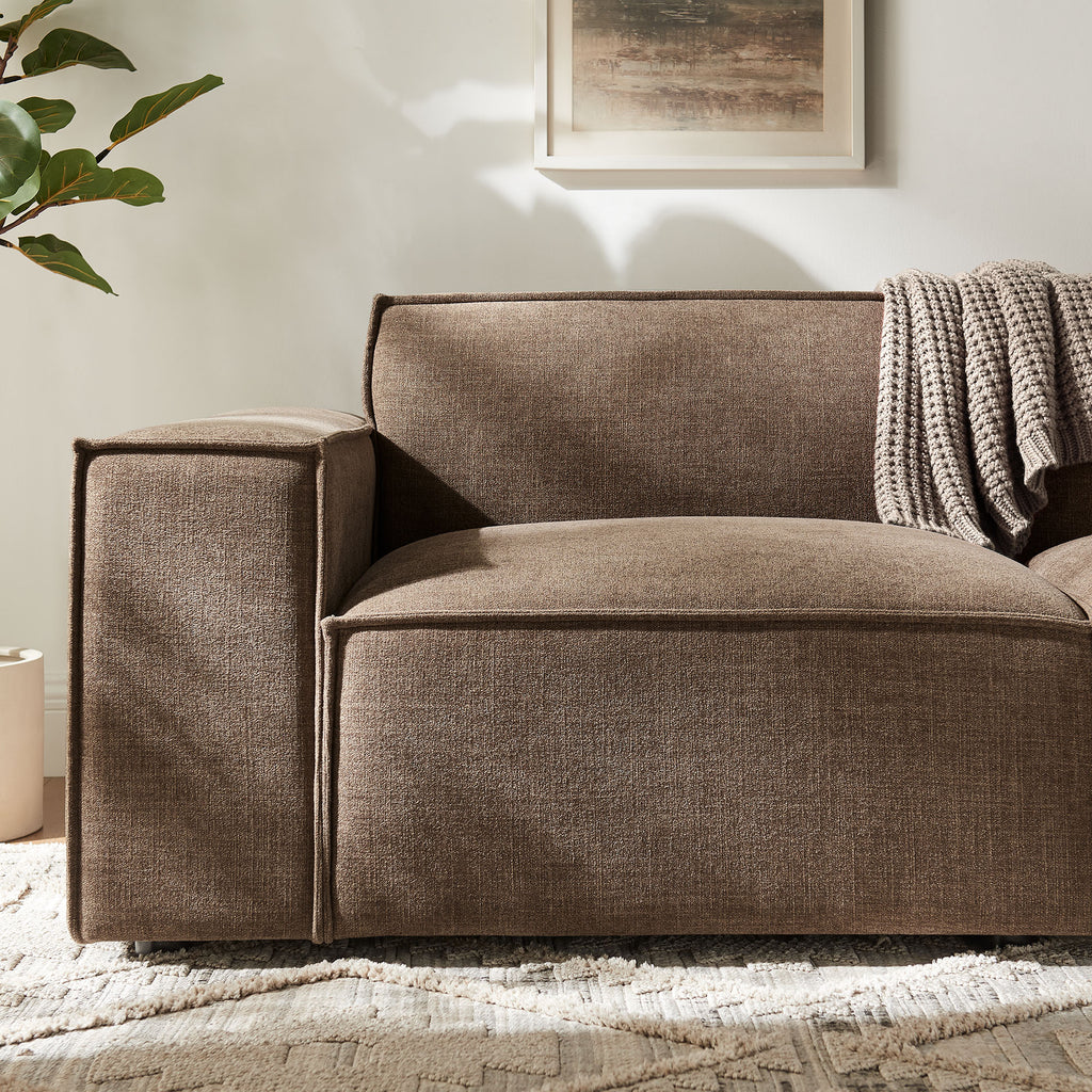 Restore 2-Piece Performance Fabric Upholstered Modular Loveseat - Mocha (Chair, Chair)